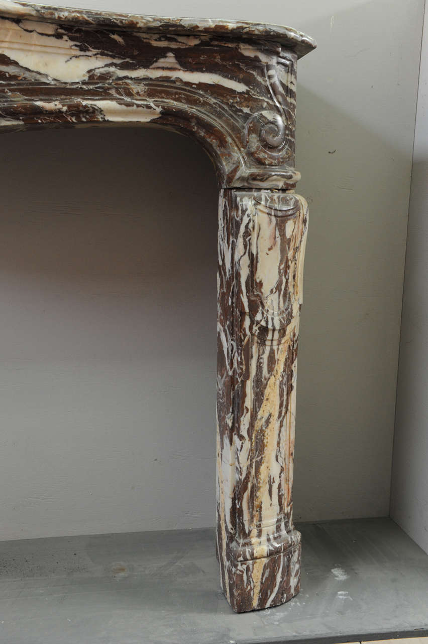 An 18th century French Louis XIV marble fireplace / mantel piece, circa 1730 For Sale 1